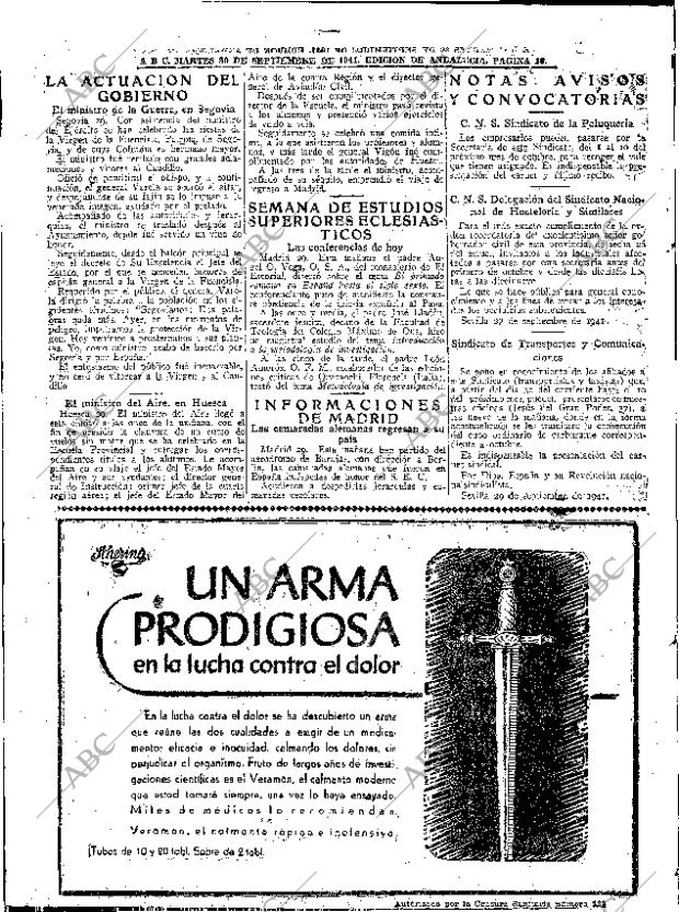 ABC SEVILLA 30-09-1941 página 10