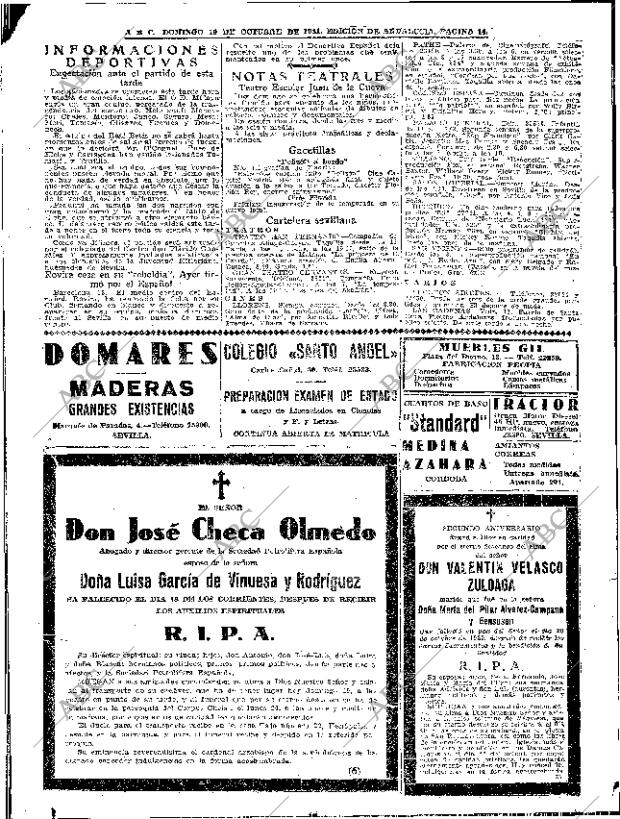 ABC SEVILLA 19-10-1941 página 14