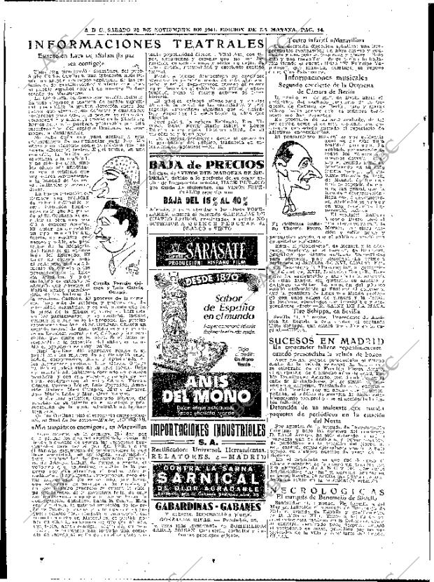 ABC MADRID 22-11-1941 página 14