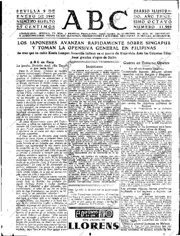 ABC SEVILLA 09-01-1942 página 3