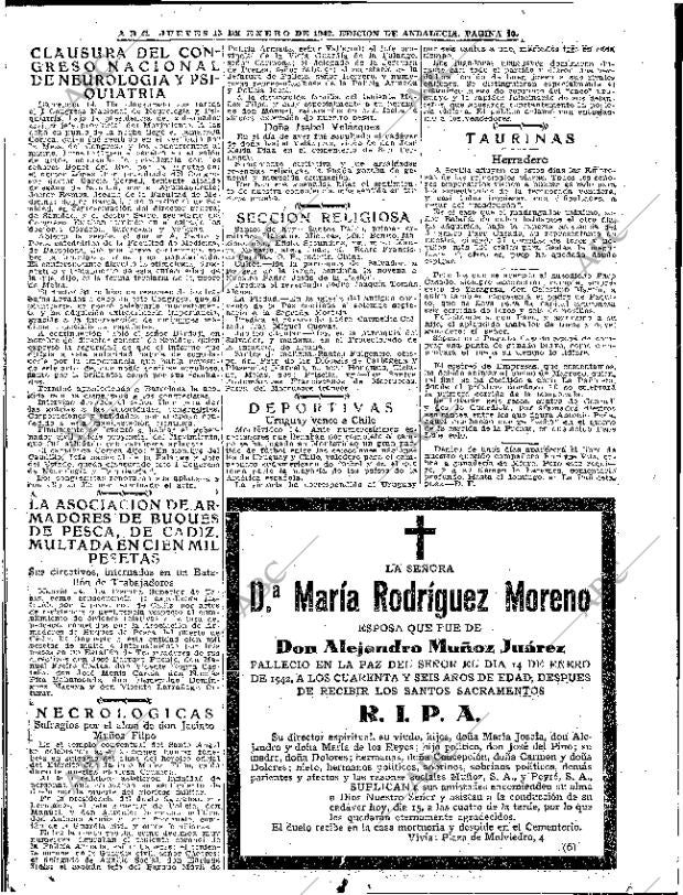 ABC SEVILLA 15-01-1942 página 10