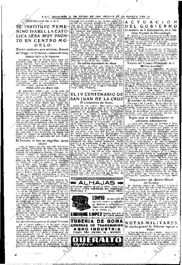 ABC MADRID 21-01-1942 página 11