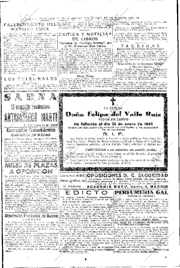 ABC MADRID 28-01-1942 página 14
