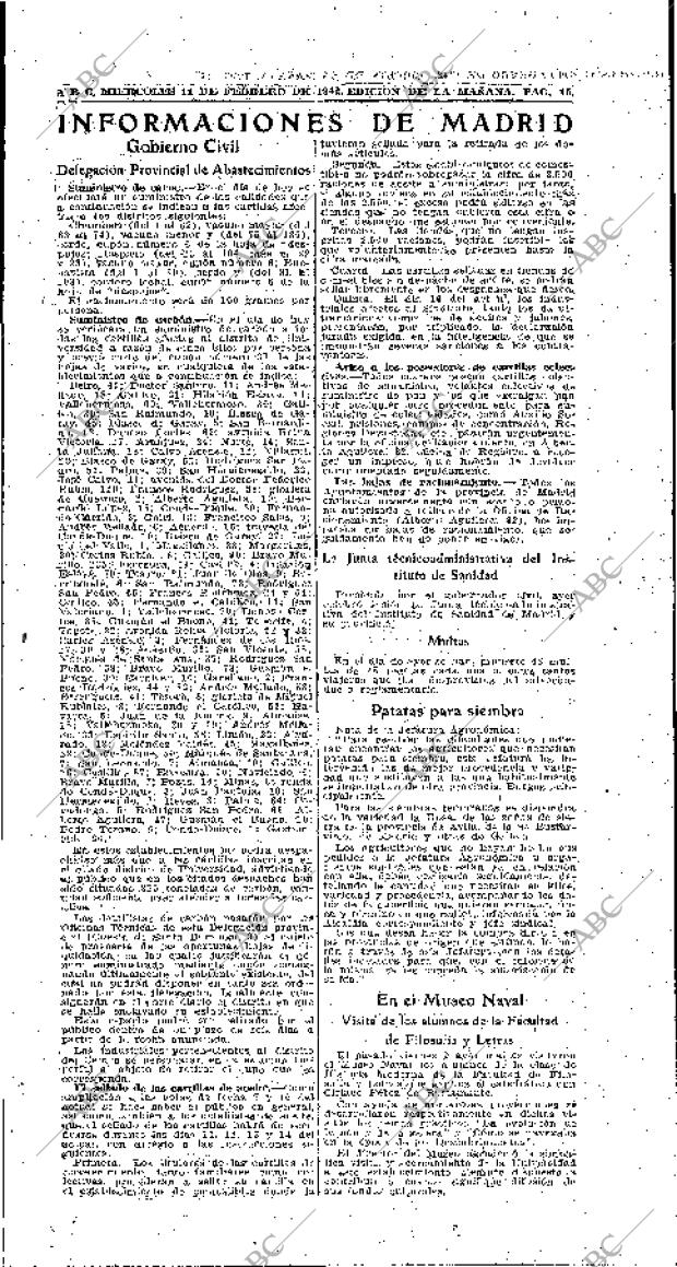 ABC MADRID 11-02-1942 página 15