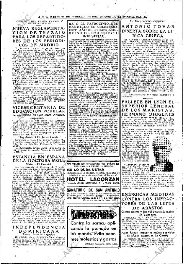 ABC MADRID 26-02-1942 página 11