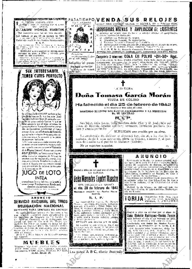 ABC MADRID 26-02-1942 página 16