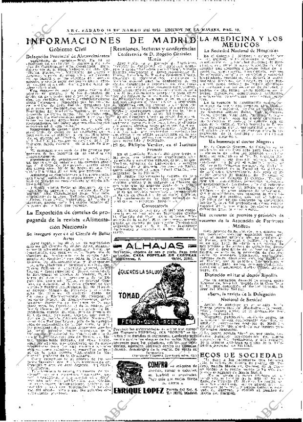 ABC MADRID 14-03-1942 página 10