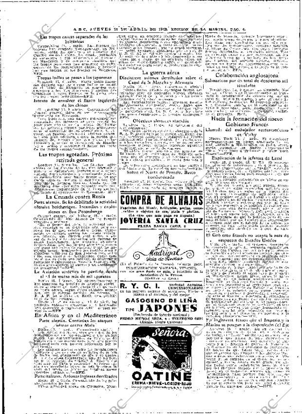 ABC MADRID 16-04-1942 página 6