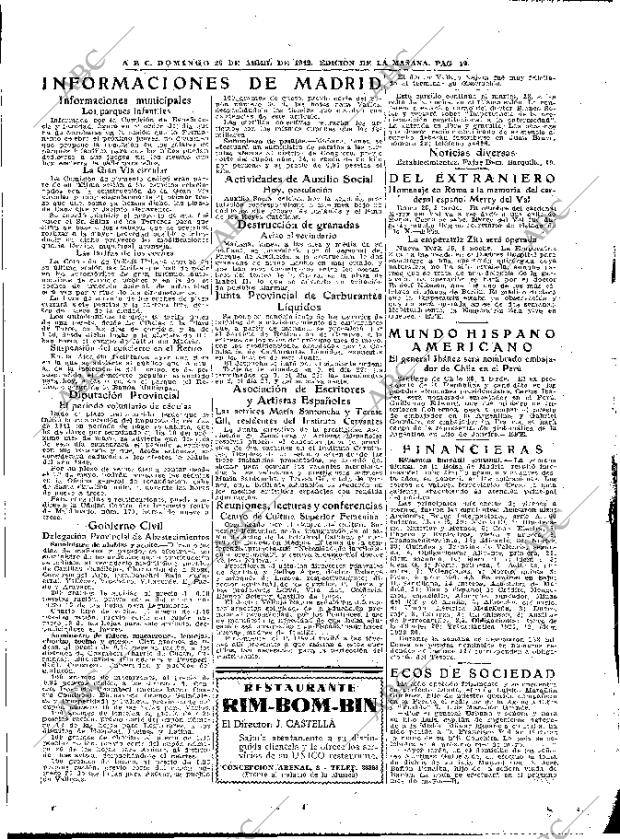 ABC MADRID 26-04-1942 página 19