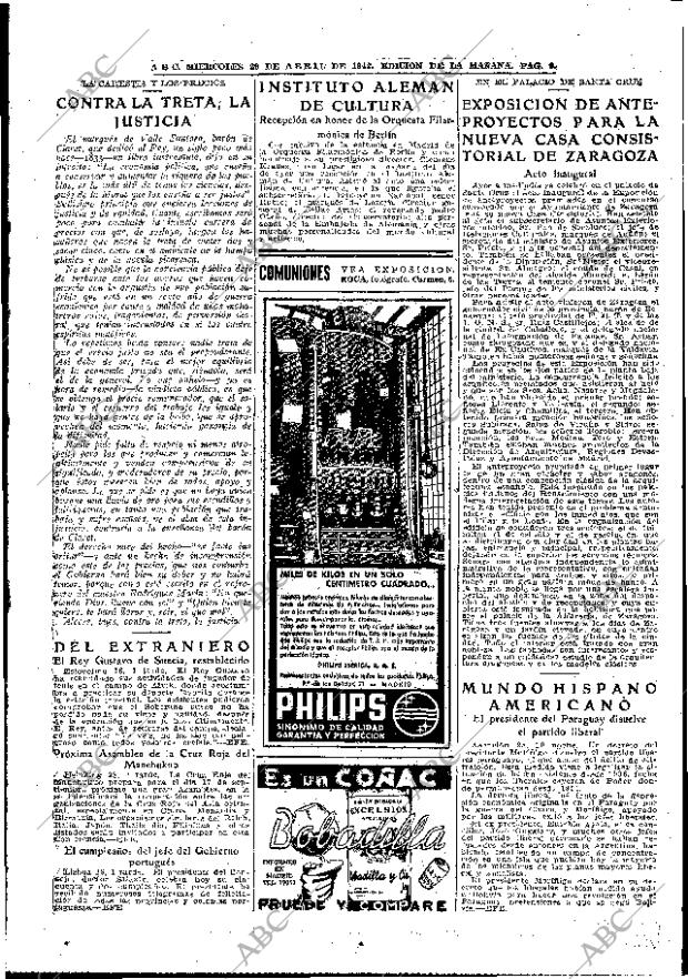 ABC MADRID 29-04-1942 página 9