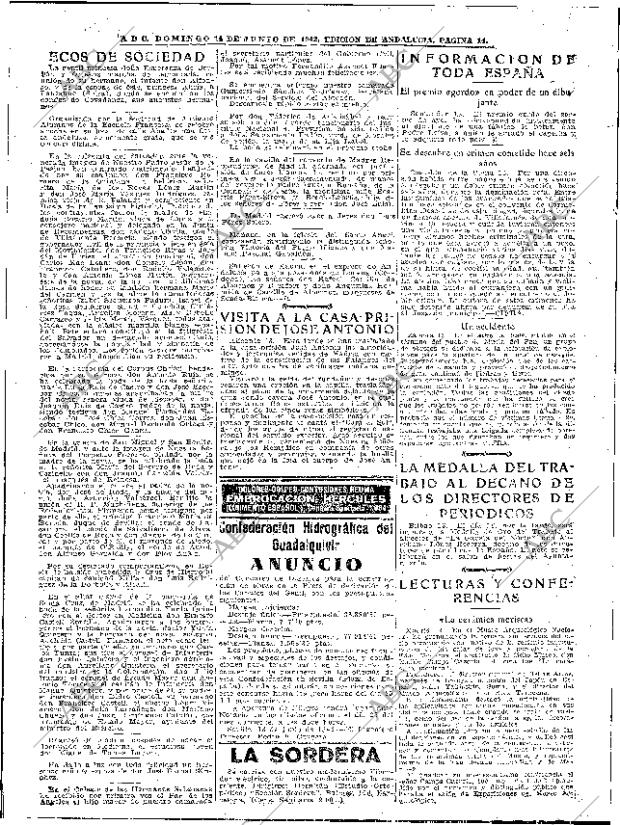 ABC SEVILLA 14-06-1942 página 14