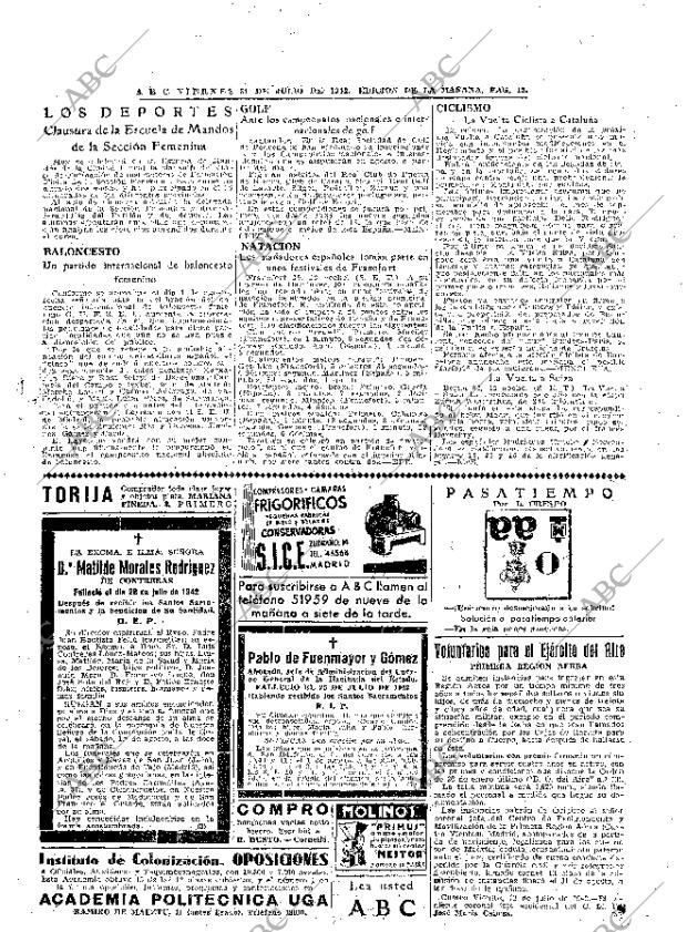 ABC MADRID 31-07-1942 página 15