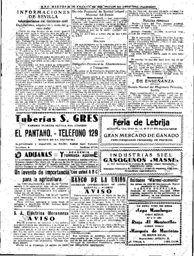 ABC SEVILLA 25-08-1942 página 17