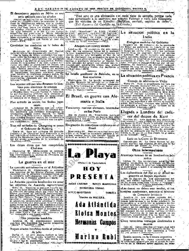 ABC SEVILLA 29-08-1942 página 6