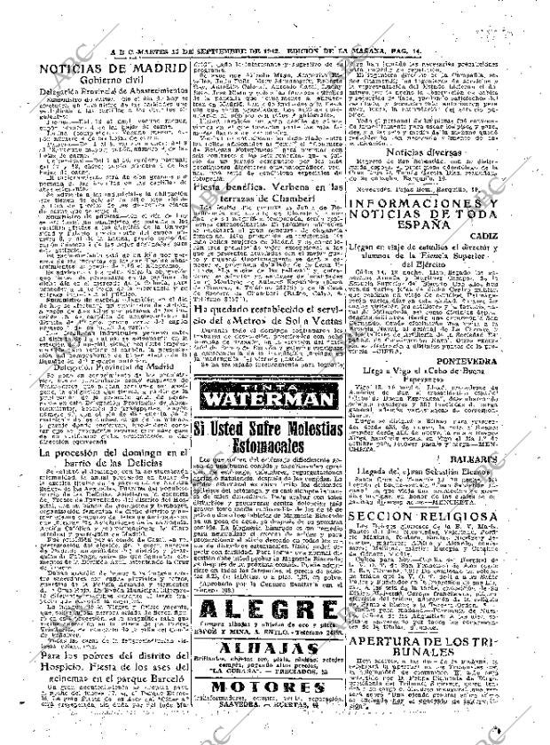 ABC MADRID 15-09-1942 página 14