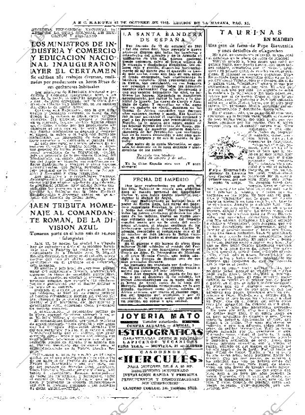 ABC MADRID 13-10-1942 página 15