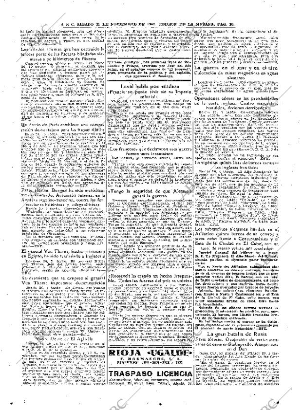 ABC MADRID 21-11-1942 página 10