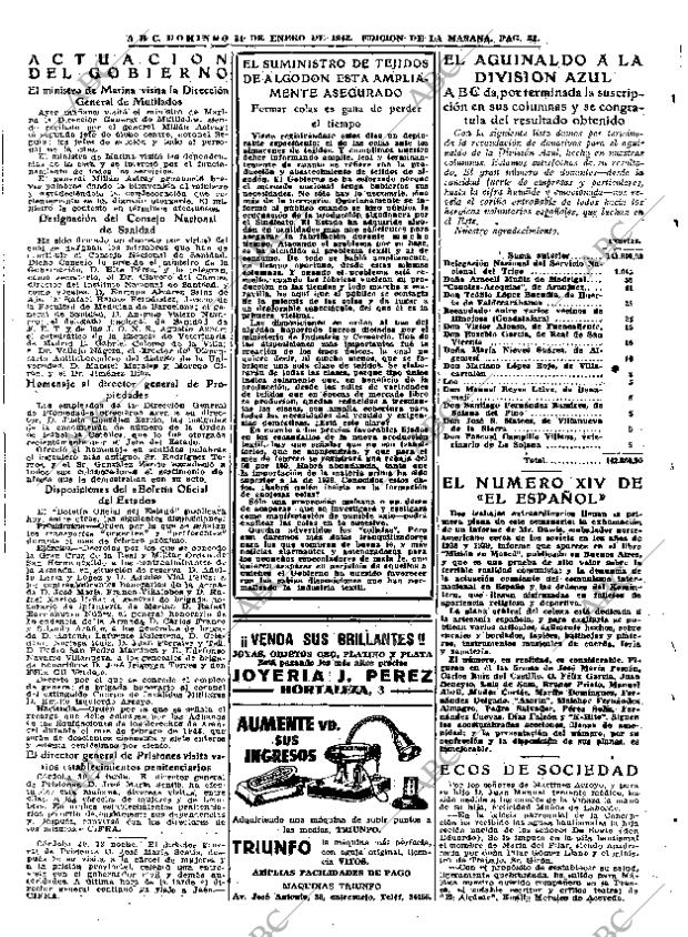 ABC MADRID 31-01-1943 página 22