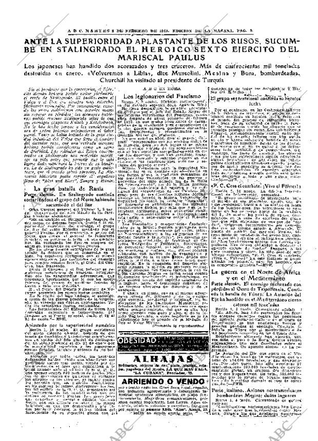 ABC MADRID 02-02-1943 página 9