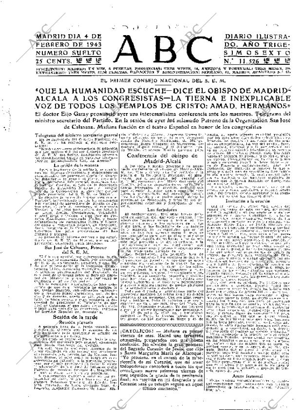 ABC MADRID 04-02-1943 página 1