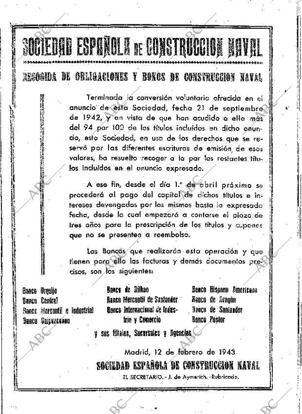 ABC MADRID 16-02-1943 página 12