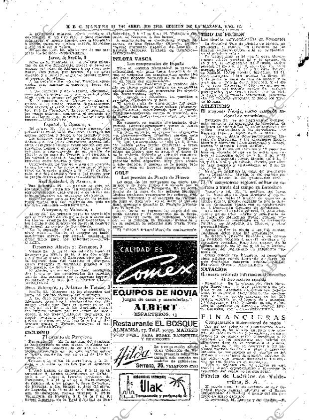 ABC MADRID 27-04-1943 página 14