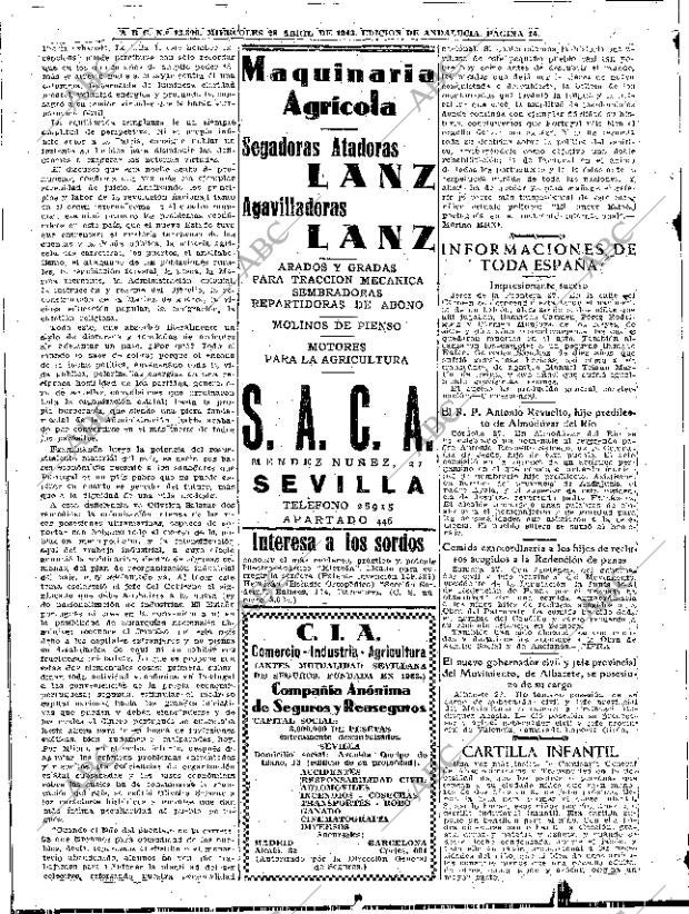 ABC SEVILLA 28-04-1943 página 14