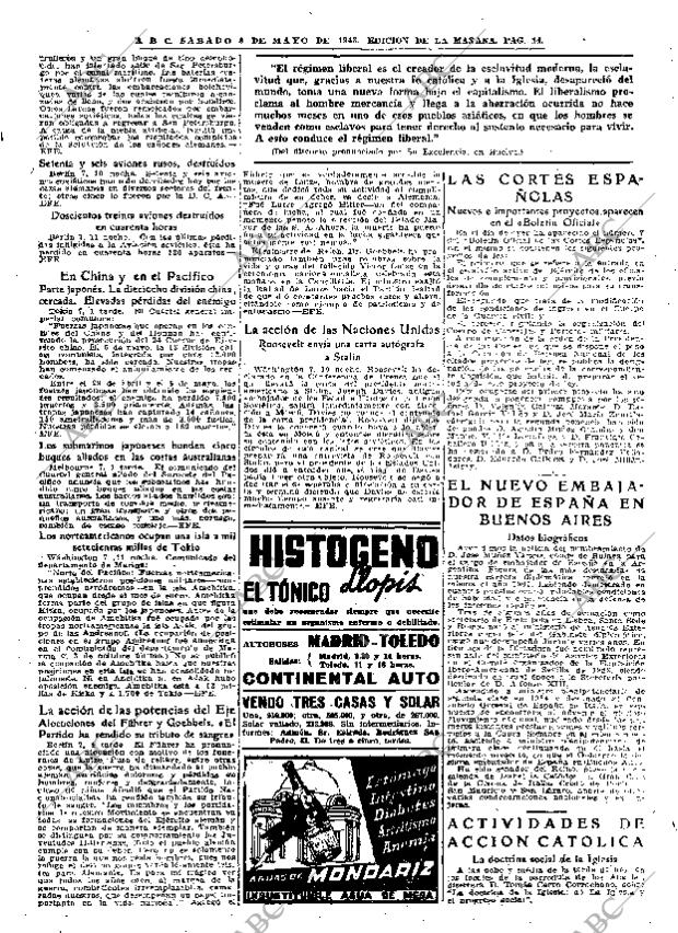 ABC MADRID 08-05-1943 página 14