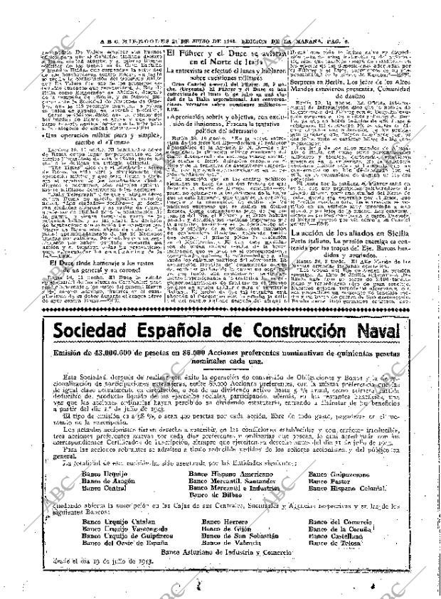 ABC MADRID 21-07-1943 página 6