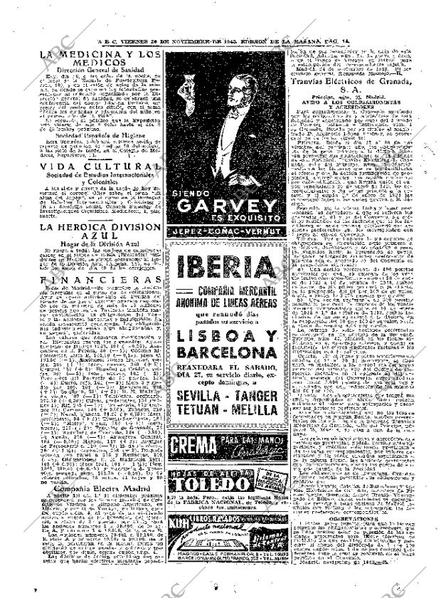 ABC MADRID 26-11-1943 página 14