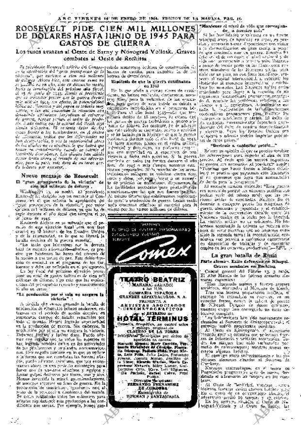 ABC MADRID 14-01-1944 página 11