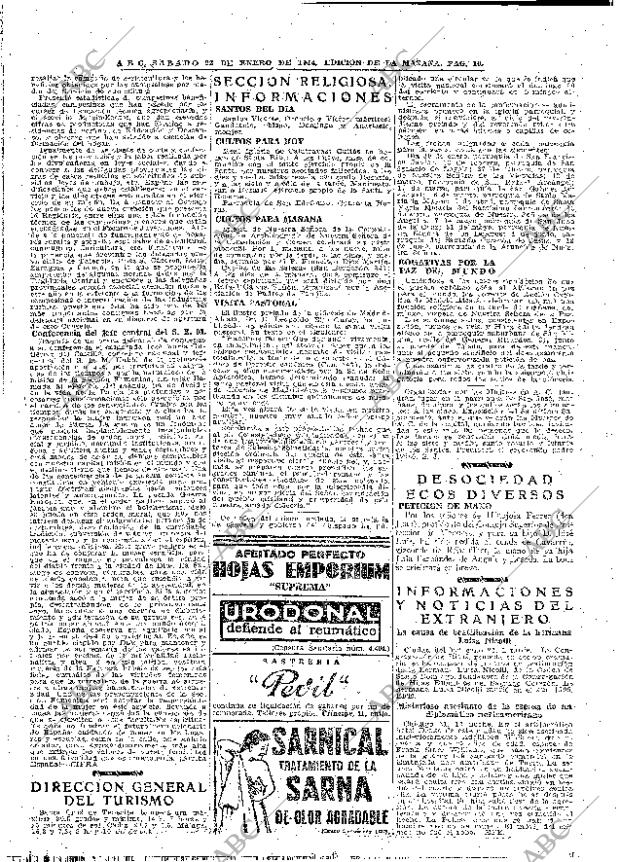 ABC MADRID 22-01-1944 página 10