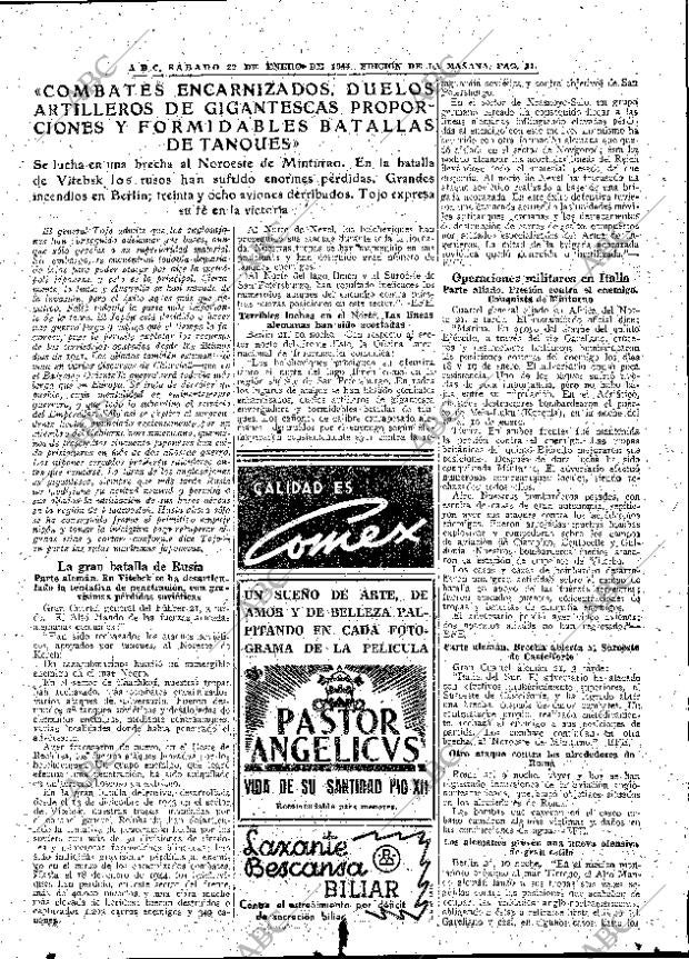 ABC MADRID 22-01-1944 página 11