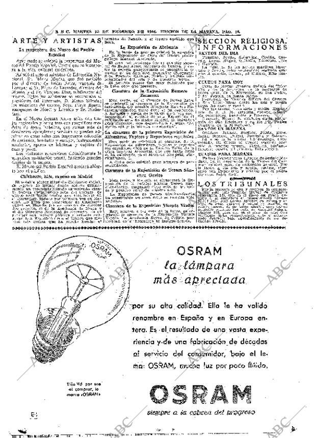 ABC MADRID 15-02-1944 página 18