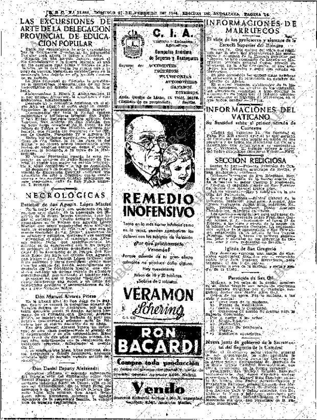 ABC SEVILLA 27-02-1944 página 14