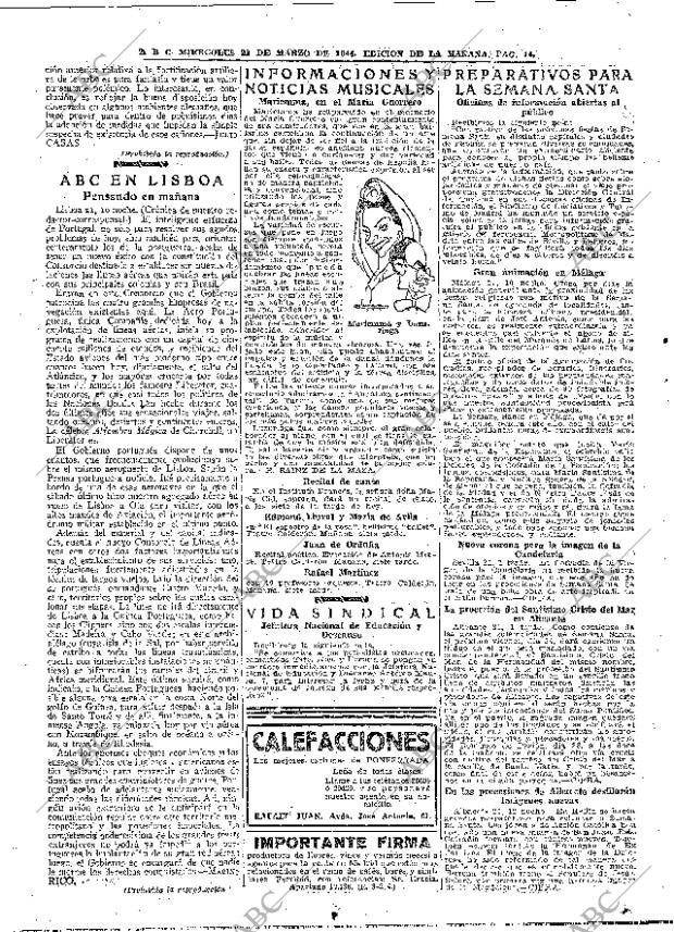 ABC MADRID 22-03-1944 página 14