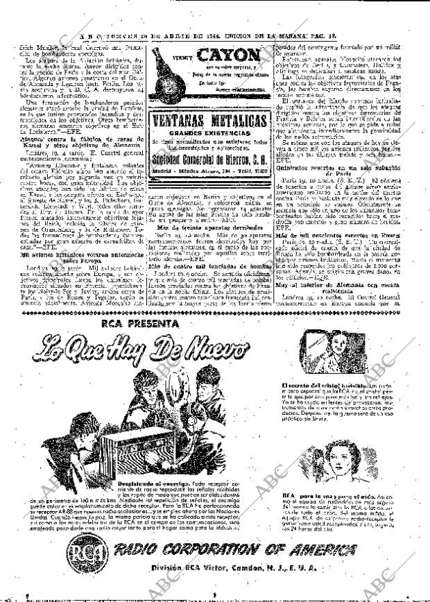 ABC MADRID 20-04-1944 página 12