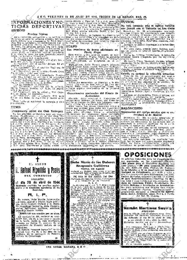 ABC MADRID 21-04-1944 página 18
