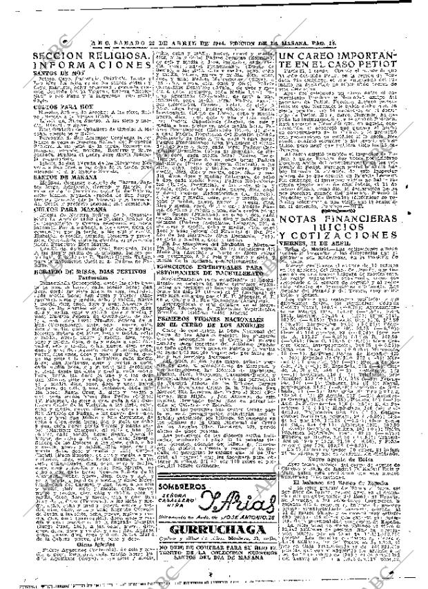 ABC MADRID 22-04-1944 página 14