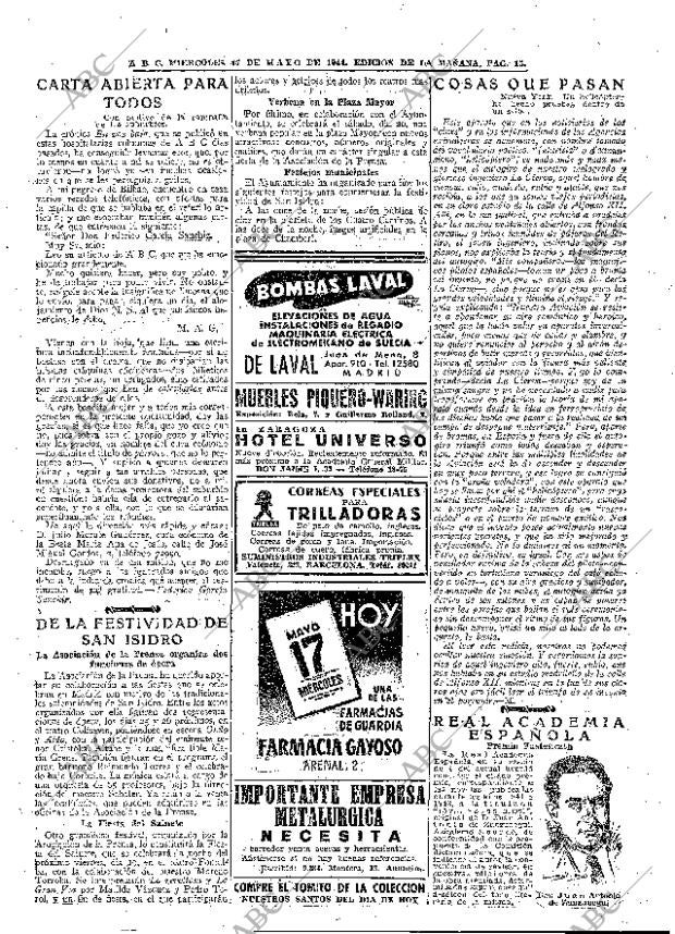 ABC MADRID 17-05-1944 página 15