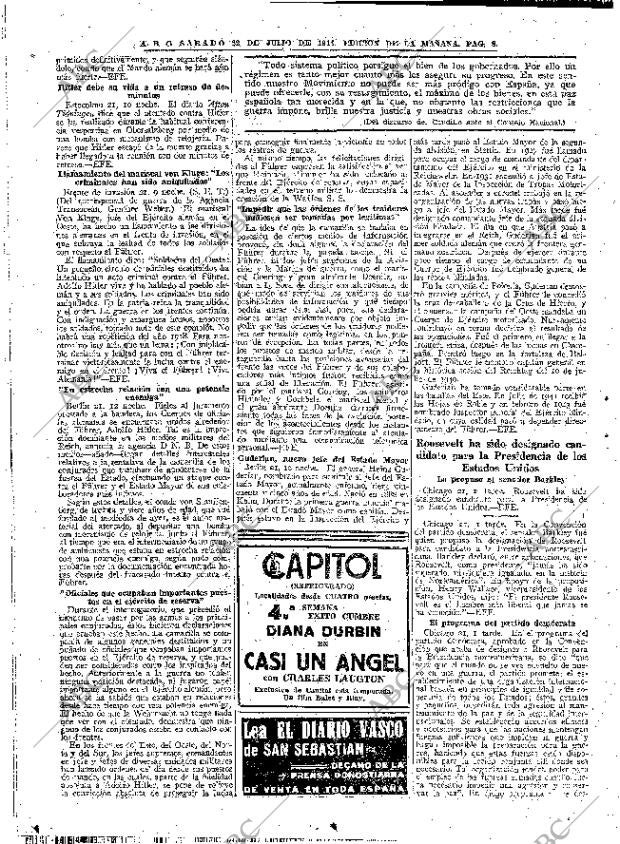 ABC MADRID 22-07-1944 página 8