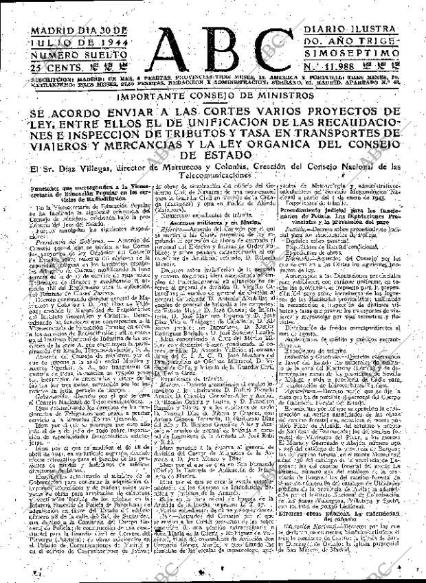 ABC MADRID 30-07-1944 página 15