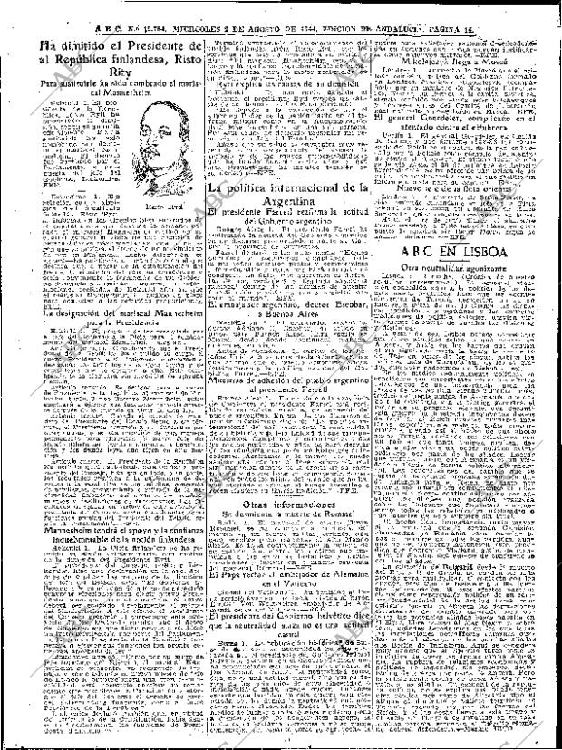 ABC SEVILLA 02-08-1944 página 14
