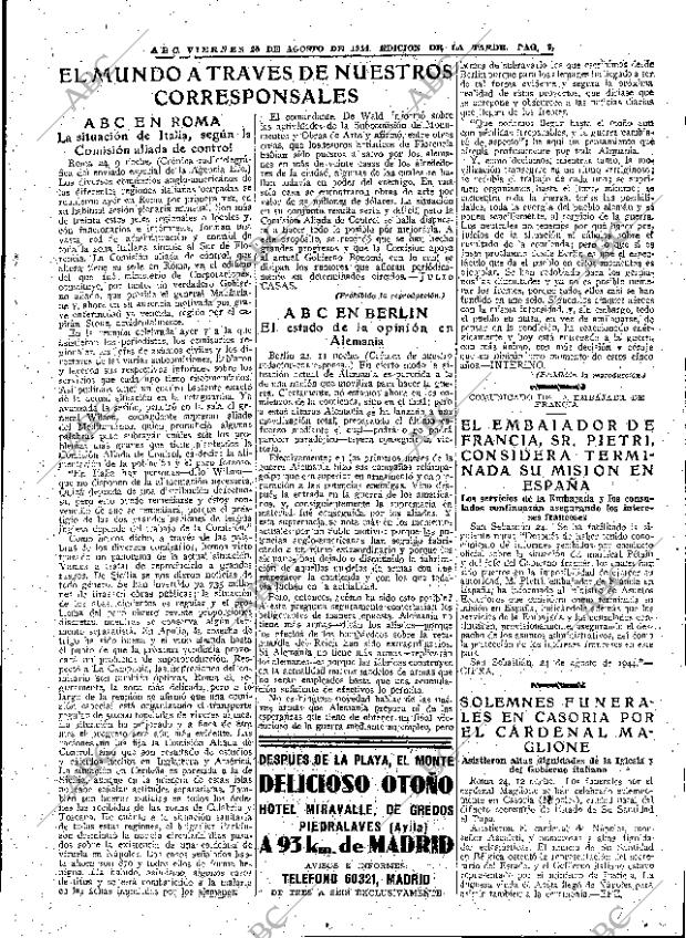 ABC MADRID 25-08-1944 página 9