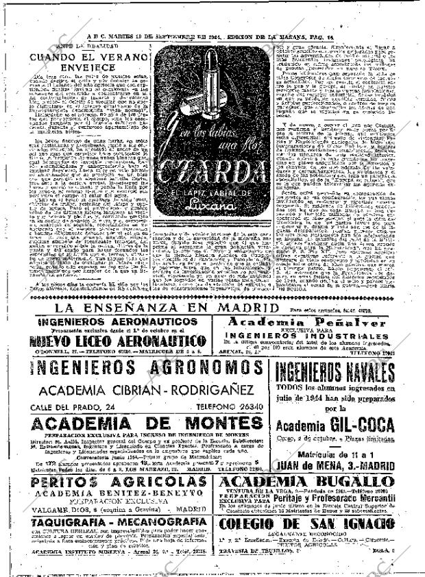 ABC MADRID 19-09-1944 página 14