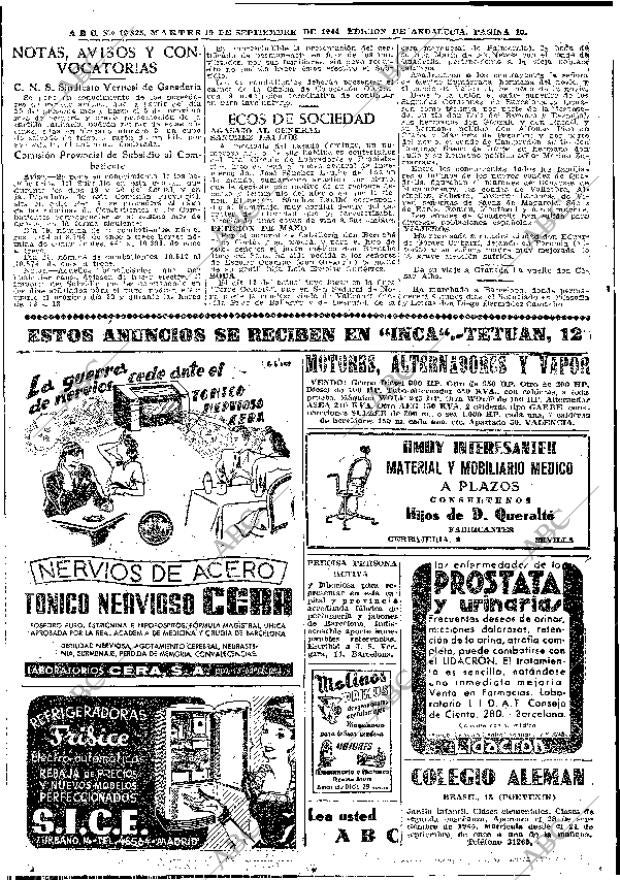 ABC SEVILLA 19-09-1944 página 10