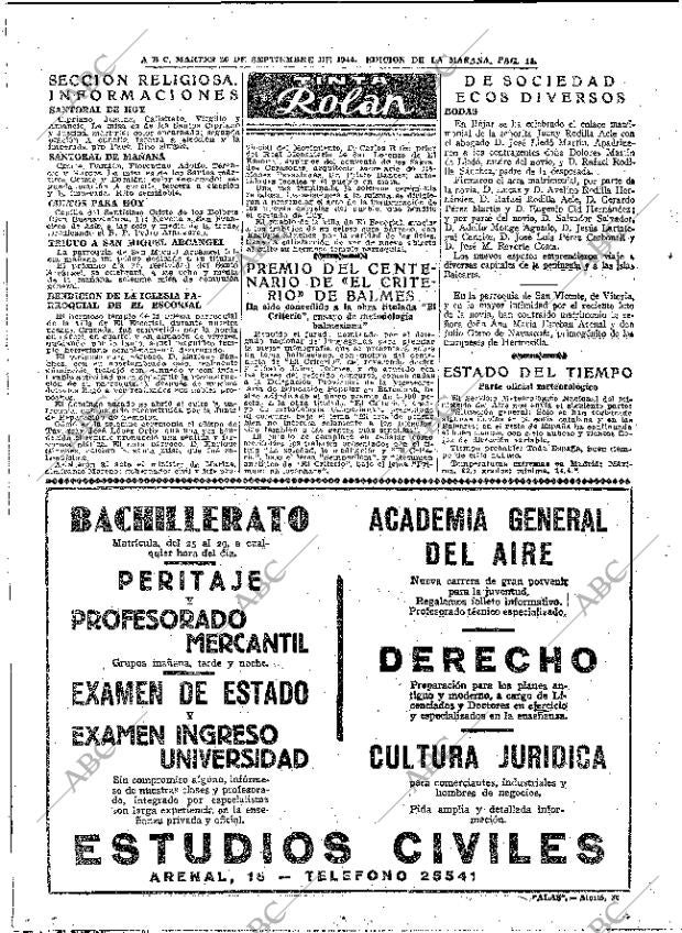ABC MADRID 26-09-1944 página 14