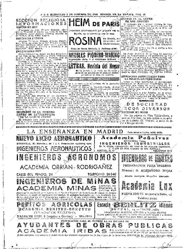 ABC MADRID 04-10-1944 página 12