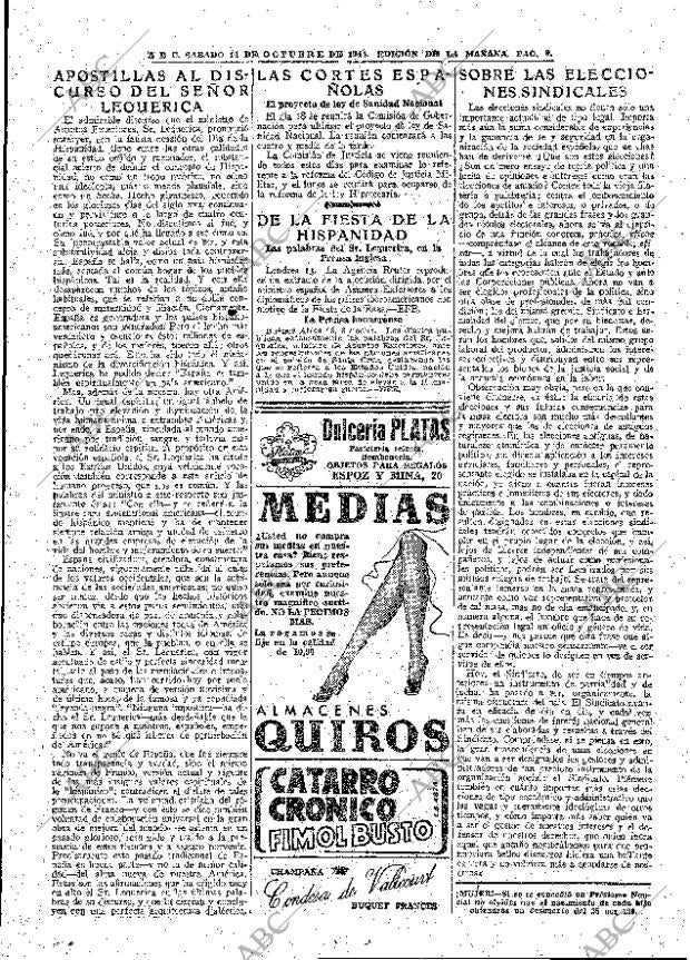 ABC MADRID 14-10-1944 página 9