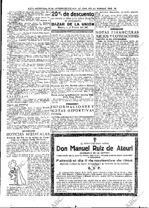 ABC MADRID 15-11-1944 página 15